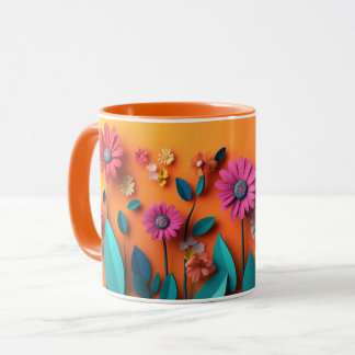 Blumen-Tasse mit farbenfrohen botanischen Blumen, Tasse