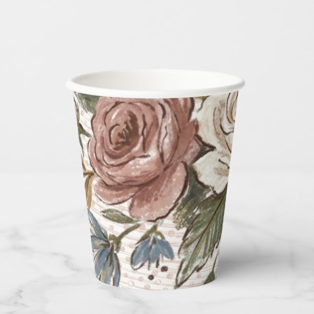 Blumen-Tasse Pappbecher (Vorderseite)