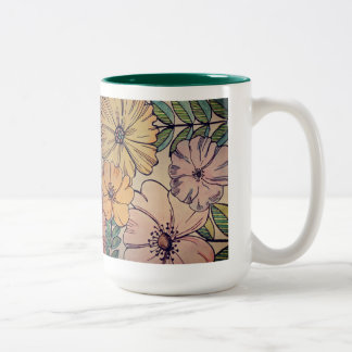 Blumen-Tasse  Zweifarbige Tasse