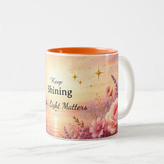 Blumen-Tassen-Motiv Sonnenuntergang Zweifarbige Tasse