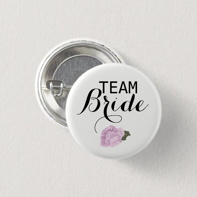 Blumen-Team-Braut-Hochzeits-Buttonrückseite knöpft Button (Vorne & Hinten)