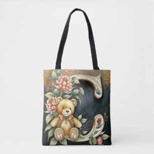 Blumen-Teddybär Buchstabe C Tasche