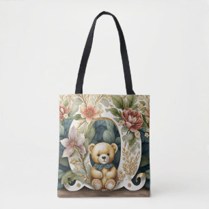 Blumen-Teddybär Buchstabe O Tasche