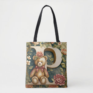 Blumen-Teddybär Buchstabe P Tasche