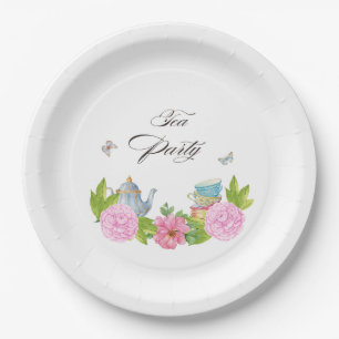 Blumen-Teeparty-Teller aus Papier Pappteller