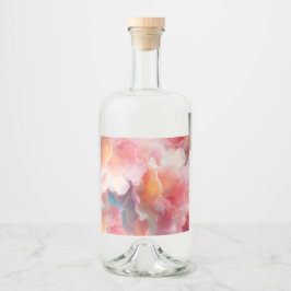 Blumen-Teller aus Papier Alkoholflaschenetikett