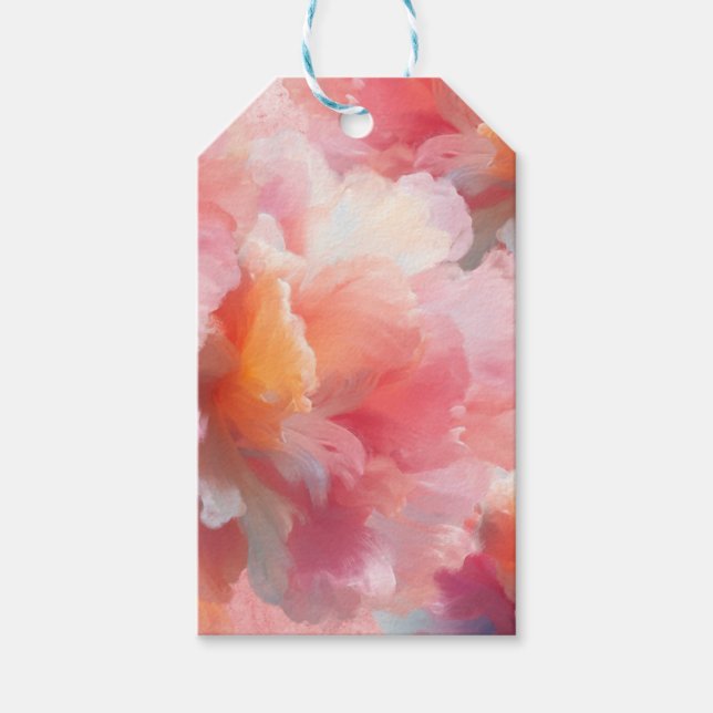 Blumen-Teller aus Papier Geschenkanhänger (Vorderseite)