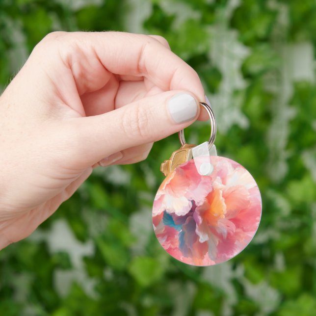 Blumen-Teller aus Papier Schlüsselanhänger (Hand)