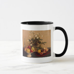 Blumen, Teller mit Frucht und Carafe, 1865 Tasse