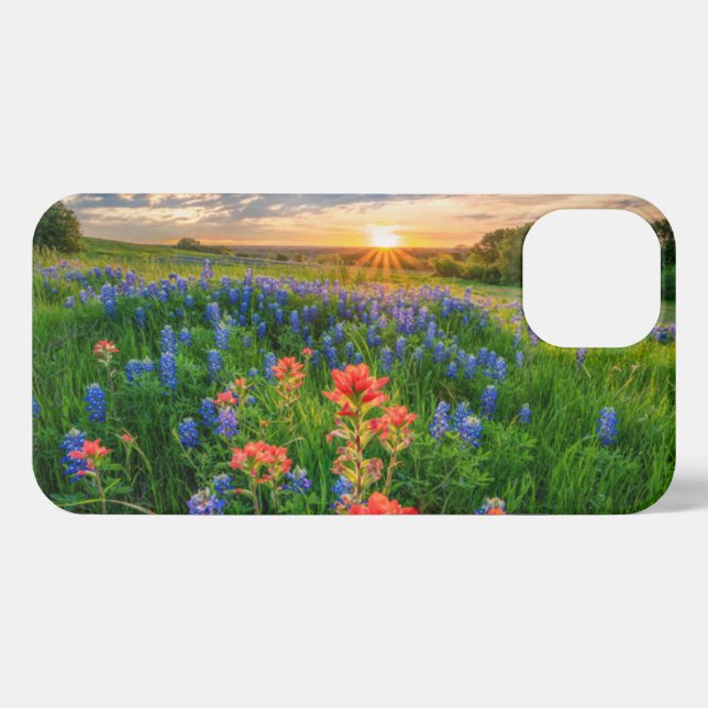 Blumen | Texas Bluebonnets & Indian Paintbrush iPhone Hülle (Rückseite (Horizontal))