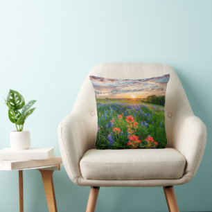 Blumen Texas Bluebonnets & Indian Paintbrush Kissen