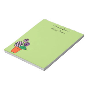 Blumen-Topf-lila Gänseblümchen Notizblock