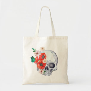 Blumen-Totenkopf-Tragetasche Tragetasche