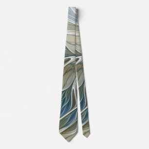 Blumen-Traum-Muster abstraktes Blau Khaki Fraktal Krawatte