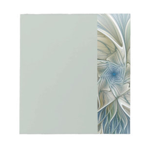 Blumen-Traum-Muster abstraktes Blau Khaki Fraktal Notizblock