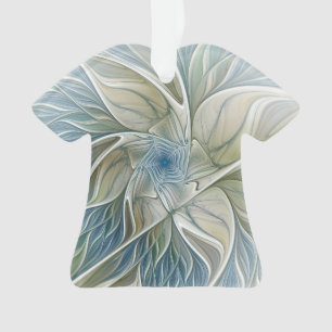 Blumen-Traum-Muster abstraktes Blau Khaki Fraktal Ornament