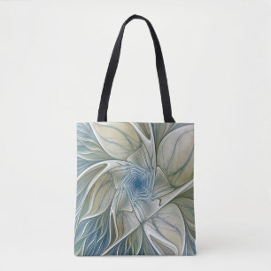 Blumen-Traum-Muster abstraktes Blau Khaki Fraktal Tasche