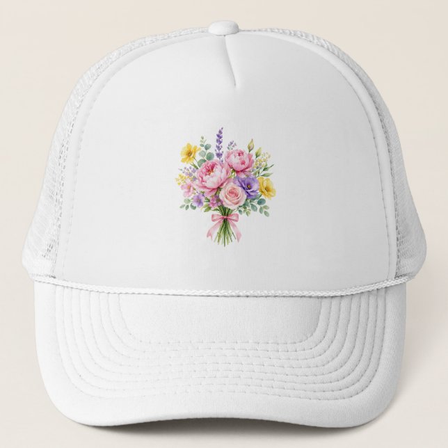 Blumen Truckerkappe (Vorderseite)