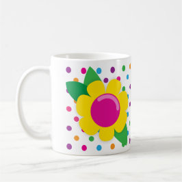 Blumen-u. Polka-Punkte Kaffeetasse