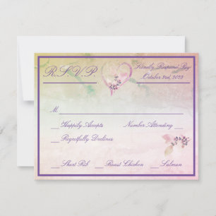 Blumen über der Wolkendecke Rose Hochzeit RSVP Karte