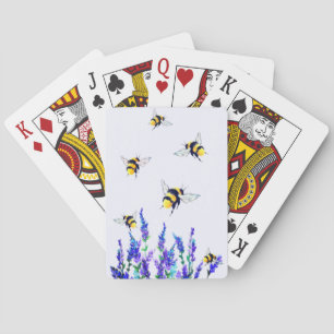 Blumen und Bienen fliegende Spielkarten