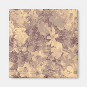 Blumen- und Blatttarnungsmuster auf Beige Magnet