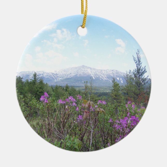 Blumen und der Berg Keramikornament (Vorne)