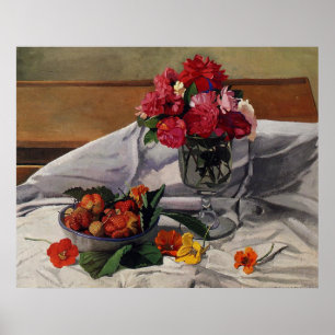 Blumen und Erdbeeren von Felix Vallotton, Poster