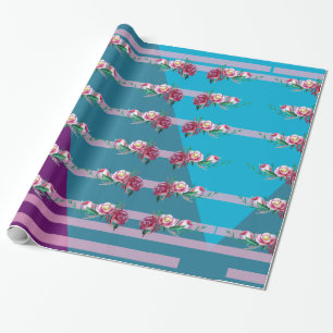 Blumen und Farben Geschenkpapier