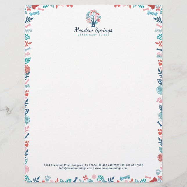 Blumen und Foliage Druckrahmen und Baumbriefe Briefbogen (Vorderseite)