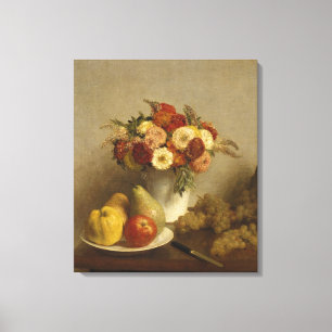 Blumen und Frucht, 1865 Leinwanddruck