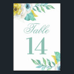 Blumen und Gelb. Minze Blumenhochzeit Tischnummer<br><div class="desc">Hochzeitliche Tischnummern mit blauen und gelben Blumen. Geeignet zum Geburtstag,  Jubiläum und jedes andere Party. Bitte kontaktieren Sie mich,  wenn Sie zusätzliche Artikel benötigen.</div>