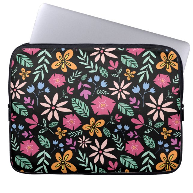 Blumen und Glamour Nahtlose Muster natürlich Laptopschutzhülle (Vorderseite)