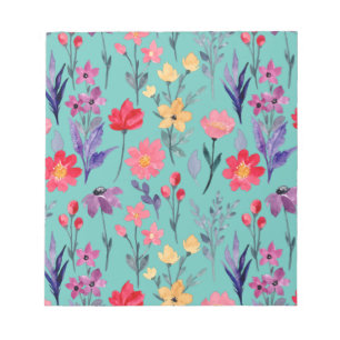 Blumen und Glamour Nahtlose Muster Notizblock