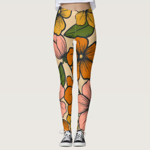 Blumen und Glamour Nahtloses Muster Leggings