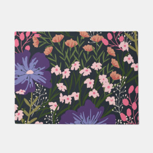 Blumen und Glamour Nahtloses Muster Naturfarbe Fußmatte