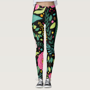 Blumen und Glamour Nahtloses Muster Niedlich Leggings