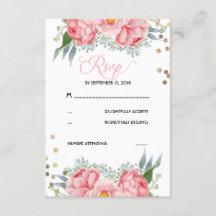 Blumen- und Golddots-RSVP-Karte