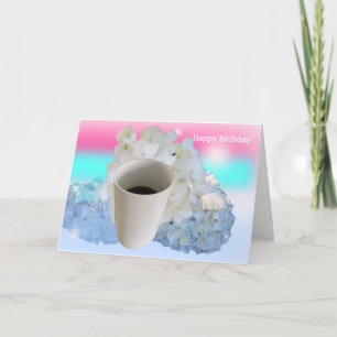 Blumen- und Kaffee-Geburtstagskarte Karte