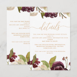 Blumen und Kalligrafie - Hochzeitgäste - Details Begleitkarte
