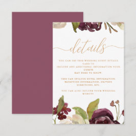 Blumen und Kalligrafie - Hochzeitgäste - Details Begleitkarte