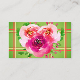 Blumen und Kariert Visitenkarte