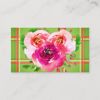Blumen und Kariert Visitenkarte