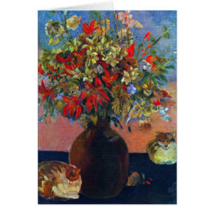 Blumen und Katzen von Paul Gauguin, Vintage Fine A