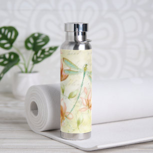Blumen und Libelle  Trinkflasche