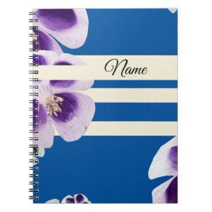 Blumen und Linien Spiral Notizbuch Notizblock