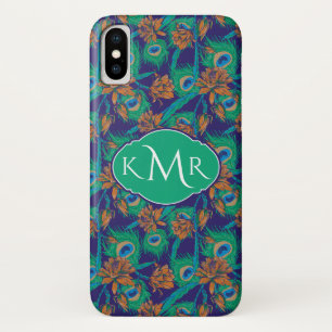 Blumen und Monogramm der Feder- Case-Mate iPhone Hülle