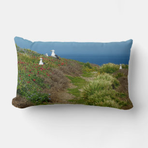 Blumen und Möwen auf Anacapa Island Lendenkissen