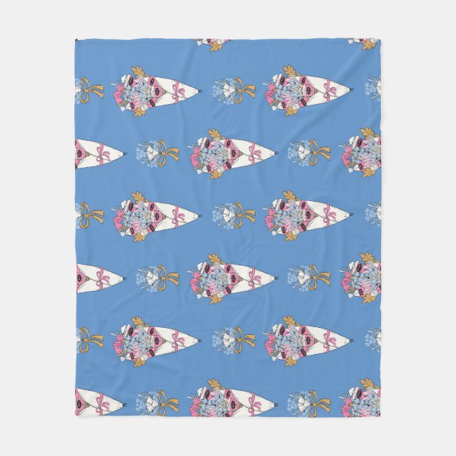 Blumen- und Parfüm-Blumenstrauß-Bundle auf blau Fleecedecke (Vorderseite)