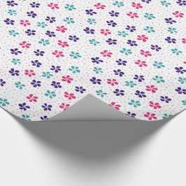 Blumen und Punkte Blumenmuster Geschenkpapier